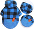 Big Dog Winter Coat, Pet Plaid Hoodie Jacket, Reversible Vest for Medium Large Dogs (XX-Large, Blue)