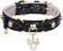 PetsHome Bling Rhinestones Cat Collar, PU Leather Adjustable Pet Collar with Luxury Pendant for Extra Small Dog and