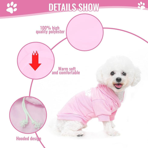 BINGPET Security Dog Hoodies, Puppy Sweater, Cold Weather Dog Coats, Soft Brushed Fleece, Hooded Sweatshirt for Dog Cat