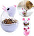 shlutesoy Pet Cat Kitten Mouse Shape Treat Holder Food Storage Dispenser Chew Play Toy Cat Interactive Toys Indoor Pink