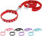Dogs Kingdom Jeweled Rhinestones Pet Dog Collar & Leash Set - Total Length 10"-16.5", Red S