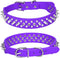 Spiked Dog Collar, Adjustable Soft PU Leather with Mushrooms Rivet Spike Studs for Puppies (S, Purple)