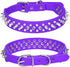 Spiked Dog Collar, Adjustable Soft PU Leather with Mushrooms Rivet Spike Studs for Puppies (S, Purple)