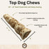 10 12 3 Pack, Top Dog Chews Buffalo Beef Cheek Rolls with Bully Dust Sprinkles, Long Lasting Dog Bones for Aggressive