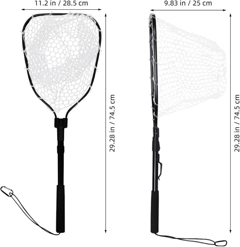 BESTonZON Foldable Fishing Net Portable Foldable Fish Catch Net with Silicone Frame Lightweight for Freshwater