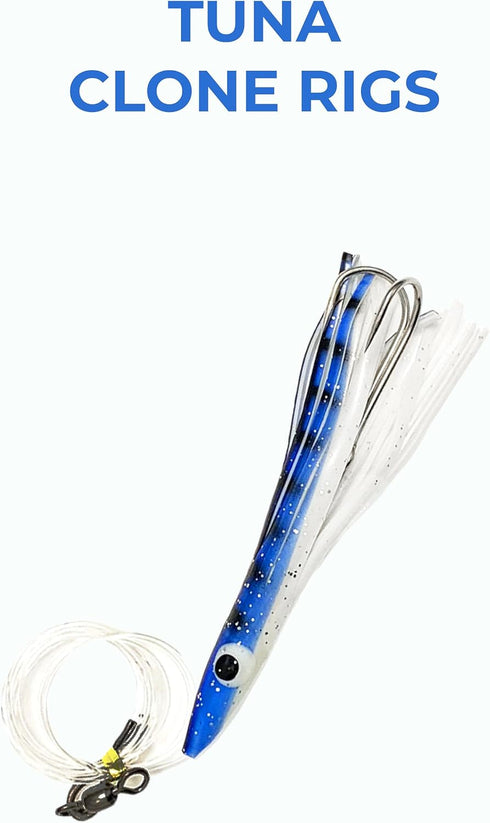 Arcadia Tackle Associated Manufacturer 6" 6 6 Tuna Clone Rigs, Pcs in Colors for Saltwater Trolling, Ideal for Tuna