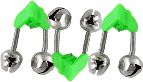 Honbay 20 Pcs Fishing Rod Alarm - Dual Alert Bells Green Silver Tone