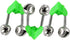 Honbay 20 Pcs Fishing Rod Alarm - Dual Alert Bells Green Silver Tone
