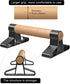SELEWARE Wood Parallettes Push Up Bars, Anti-slip Handstand Bars for Calisthenics, Fitness, Solid Wood with Metal