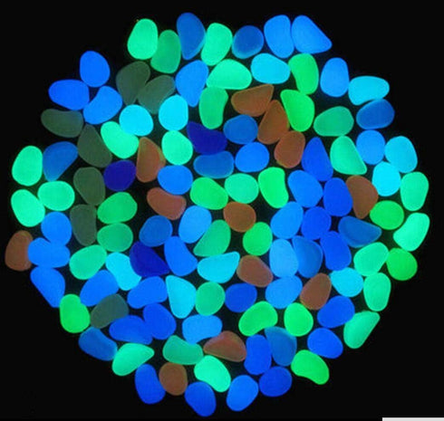 Oubest Glow in The Dark Pebbles, Multi-Colored Glow Stones for Garden, Fish Tank, Walkway, Plant Pots (200)