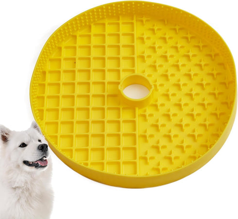 Dog Bowl Slow Feeder Insert - Transform Your Lick Bowl to Slow Feeder, 6 Cups, 9.8 Inch Yellow