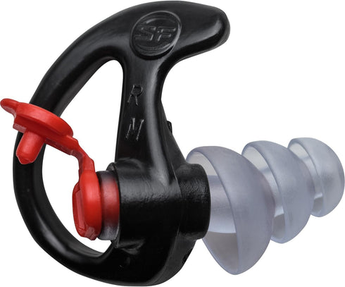 EP4 SureFire Sonic Defenders Plus Filtered Earplugs, Triple flanged Design, Reusable, Black, Medium