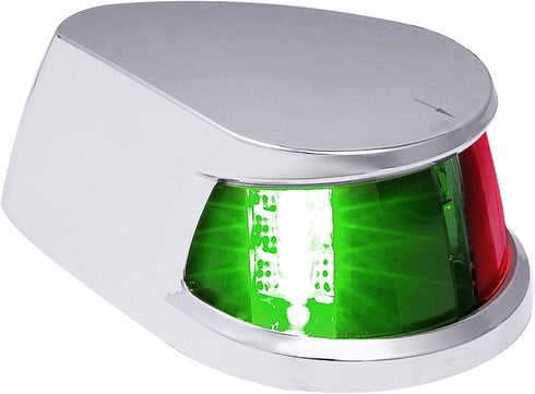 TRUE MODS Red Green LED Marine Navigation Bow Light - Waterproof Chrome & ABS, 2 Nautical Mile Visibility for Boat