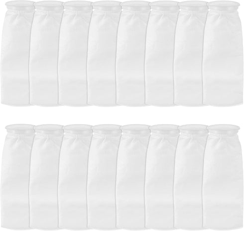 16 Pack 4 Inch Ring Filter Socks 200 Micron, Aquarium Felt Filter Bags for Saltwater and Freshwater