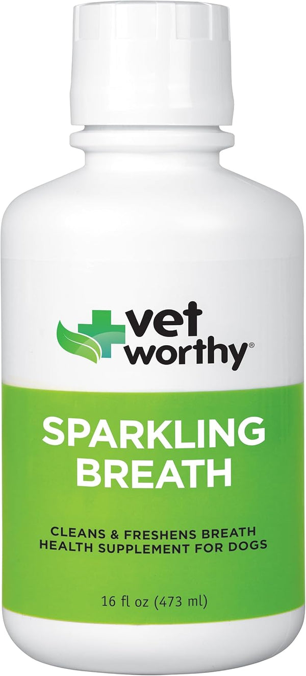 Vet Worthy Sparkling Breath Dog Mouthwash Water Additive - Dog Dental Care