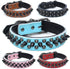 Spiked Studded Dog Collar, Genuine Leather, Adjustable for Small or Medium Pets, Size L, Pink