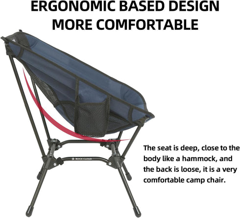 Backpacking ROCK CLOUD Portable Camping Chair Ultralight Folding Chairs Outdoor for Camp Hiking Lawn Beach Sports