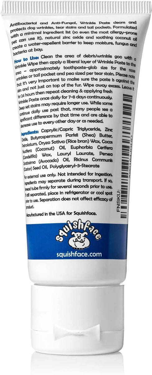2 Pack 2 Oz. Squishface Wrinkle Paste - - Bulldog, French Bulldog, Pug, English Bulldog Cleans Wrinkles, Tear Stain