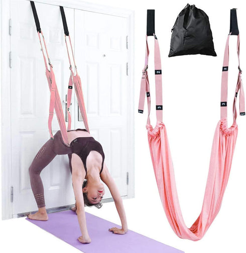 Yoga Stretching Strap - Adjustable Height Leg Stretcher, Waist Back Stretch Band for Aerial Yoga, Flexibility Trainer