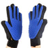 Pet Cleaning Brush Glove, Blue Pet Grooming Massage Gloves, Perfect Hair Remover, Pair for Left and Right Hand