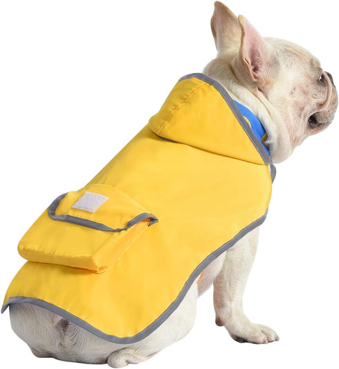 HDE Hooded Reversible Dog Raincoat Poncho Jacket for Small Medium Large Dogs Ducks - Yellow - S