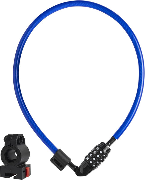 Security Cable Lock Set, Resettable Combination Lock with Mounting Bracket, Portable for Bikes and Scooters