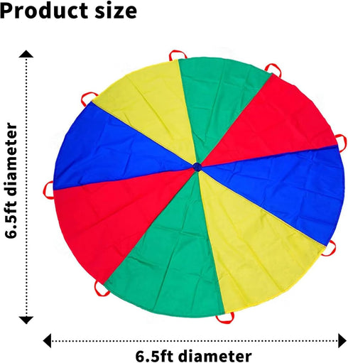 13ft/ 16.4ft/ 20ft Parachute - Kids Play Gymnastics Parachute with Handles for Group Team Cooperative Games,Indoor