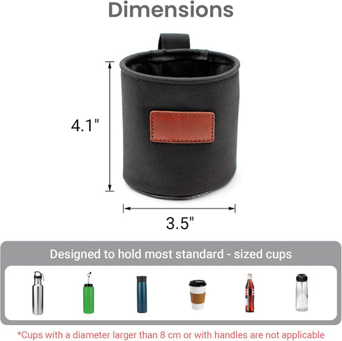 Backpacking 3.5" 4.1" Camping Chair Cup Holder - Beach Chair Drink or Water Bottle Side Holder Accessory for Helping