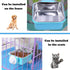 Love Dream Crate Dog Cat Bowls, Removable Stainless Steel Hanging Pet Cage Bowls, Large Blue