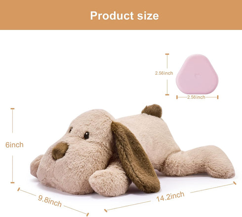 Puppy Heartbeat Toy for Anxiety Relief, Behavioral Aid Toy for Puppies, Sleep Aid Separation Anxiety Soother, Brown