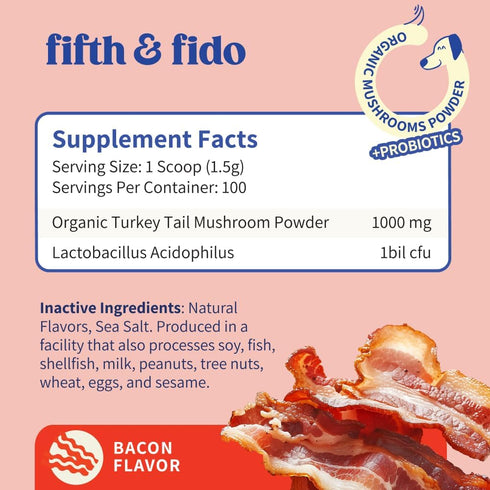Turkey Tail Mushroom for Dogs - Powder Supplement for Gut Health, Guards Against Lumps & Bumps