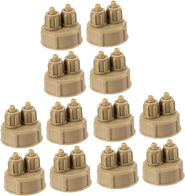12 Pcs DIY Reactor Air Fittings for Aquarium Accessories, Co2 Generator Bottle Cap, Plastic Bottle Co2 Diffuser