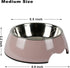 M&BGWPP Melamine Plastic Dog Food Bowl, Non Skid Base,Anti-Slip Pet Feeder Bowls, 2-in-1 Removable Stainless Steel Pet Water&Food Bowl for Dogs and Cats (14oz 6.89in*2.24 in, Dark Pink)