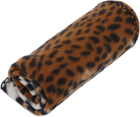 Fleece Pet Blanket, Warm and Comfortable Kennel Blanket for Camping, Travel, and Beach (Leopard Print, S)