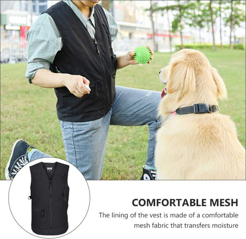 TEHAUX Dog Handler Training Vest, Professional Pet Trainer Jacket with Multi Pockets for Men/Women, Size 1