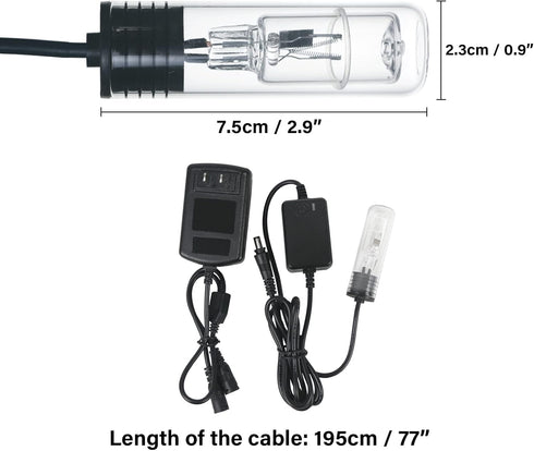 TARARIUM 3W Mini Aquarium Lamp, Submersible Green Light for 5-55 Gallon Fish Tank Pond Cloudy Water