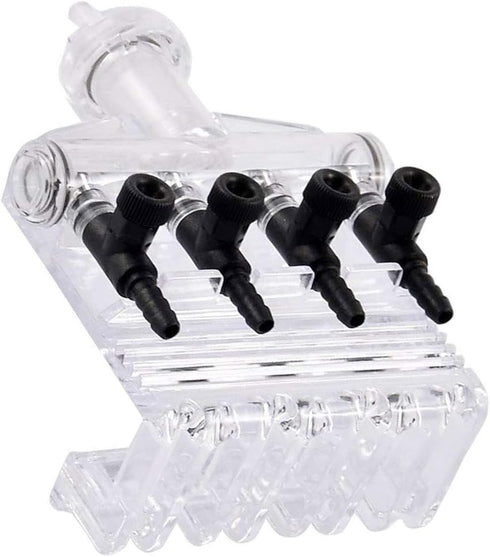 4-Way Aquarium Air Check Flow Control Switch Gang Valve for Fish Tank