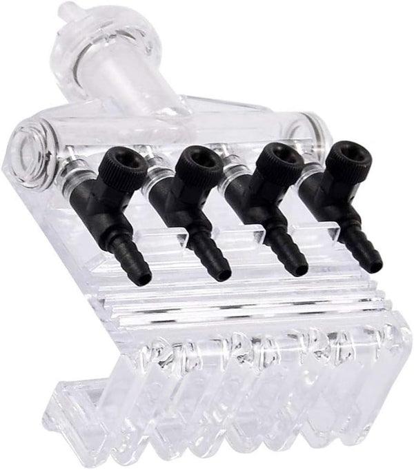 4-Way Aquarium Air Check Flow Control Switch Gang Valve for Fish Tank