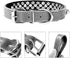 Adjustable Genuine Leather Spiked Studded Dog Collars for Small Medium Large Pets (M, Black2)