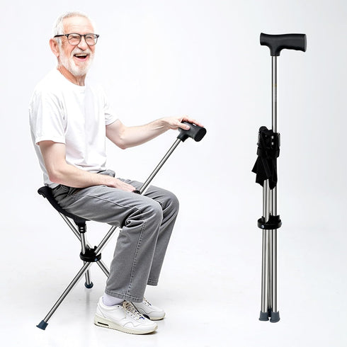 Generic Lightweight Travel Stools for Adults. Cane with seat,Walking Stick,Foldable Chair,Hiking