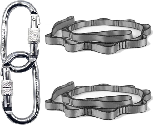 PRIOR FITNESS Yoga Straps Aerial Hammock Accessory Set - 2pcs Daisy Chain + 2pcs Carabiner