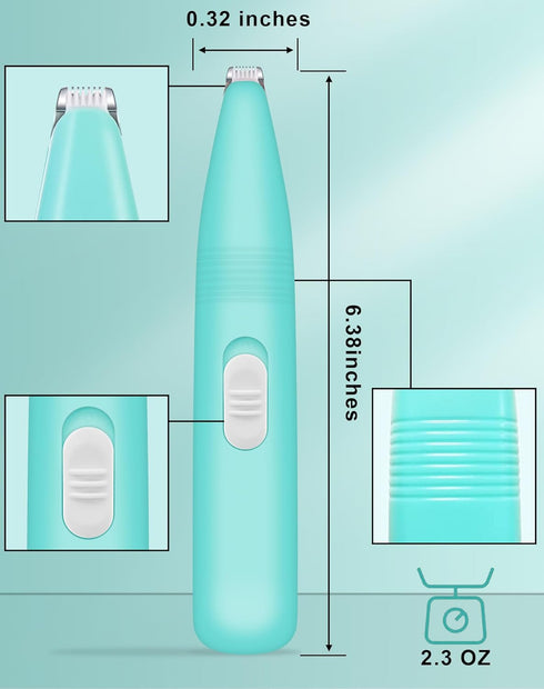 Dog Grooming Clippers, Paw Trimmer with Detachable Ceramic Blade for Small Areas, Low Noise Grooming Shaver for Cats