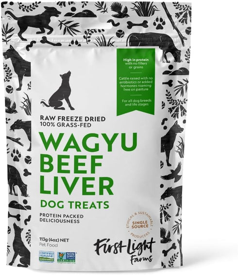 First Light Wagyu Beef Liver Dog Treats, 4oz for Dogs