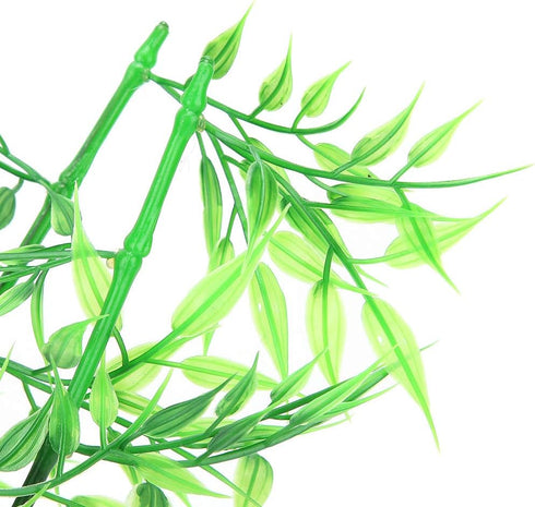 Aquarium Bamboo Plant, Artificial Green Leaf Plant for Fish Tank Landscape Decor (Bluestone Bamboo)