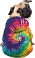 Howilath Dog Zipper Hoodie - Stylish Tie-Dye Spiral Colorful Rainbow Streetwear Hooded Apparel for Pets - M