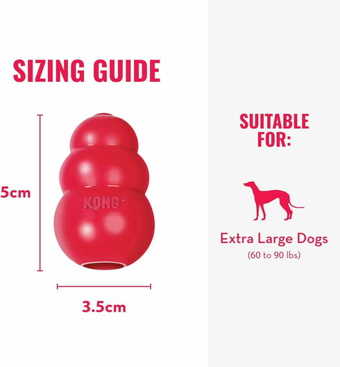 (Pack 2) KONG Classic Stuffable Dog Toy - Fetch & Chew Toy for Dogs - Treat-Filling Capabilities & Erratic Bounce