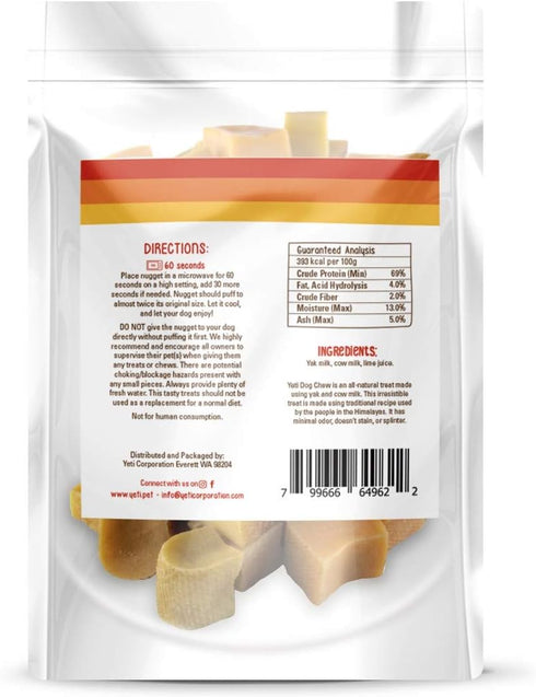 Yeti Refill Nuggets for Puff and Play Dog Toys, Natural Yak Cheese Treats for Interactive Chew Toys and Dispensers, 6 Pieces, 3.5 Oz