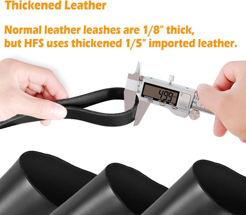 Premier 6Ft Leather Dog Training Leash, Great for Hunting Dogs or Obedience Training - Christmas Dog Gifts, Black