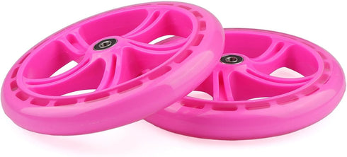2-Pack 200mm 8-Inch A5, Scooter Wheels - Pink Wheels for Razor Lascoota, Kid & Adult Kick Push Scooters