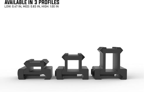 Monstrum Lockdown V3 Picatinny Riser Mount with Recoil Stop Base, 1.5 Inch Length